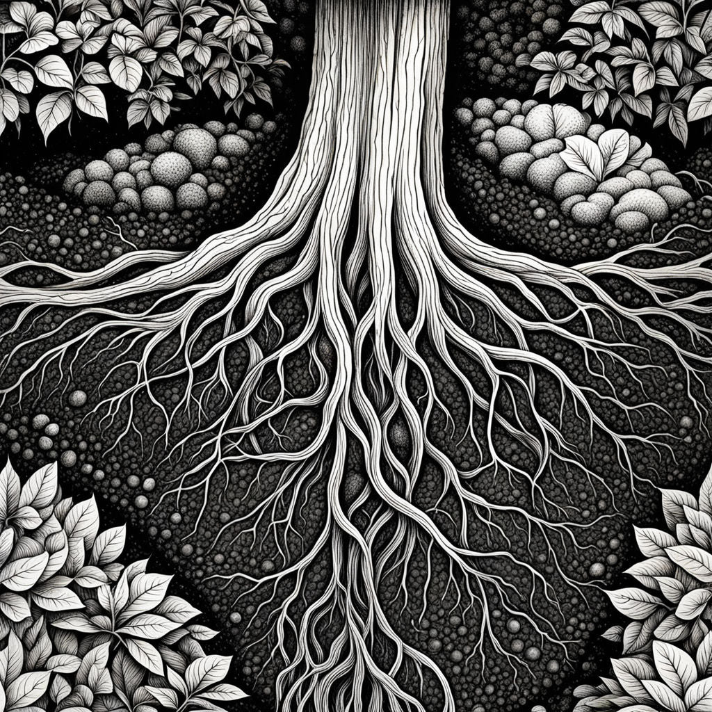 Graphic showing the depth and volume of carbon sequestering perennial roots